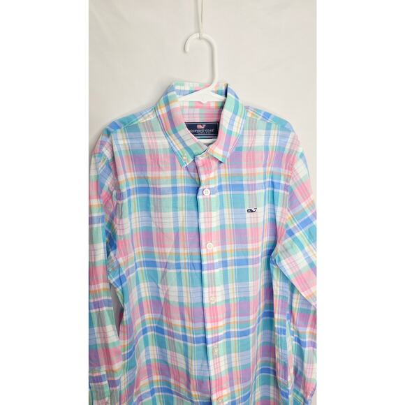 Vineyard Vines Kids 100% Cotton Plaid Long Sleeve Button Front Shirt Size Small - Picture 5 of 9